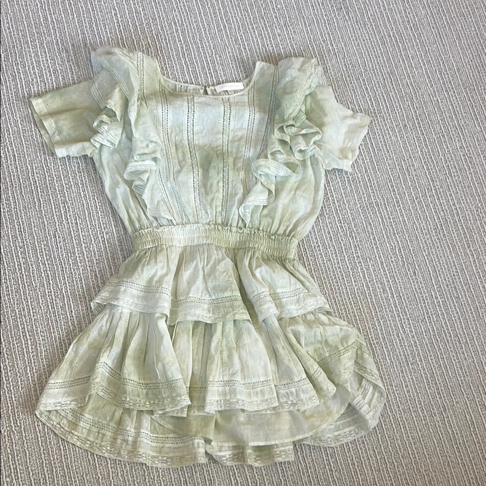 LoveShackFancy Light Green Mini Dress